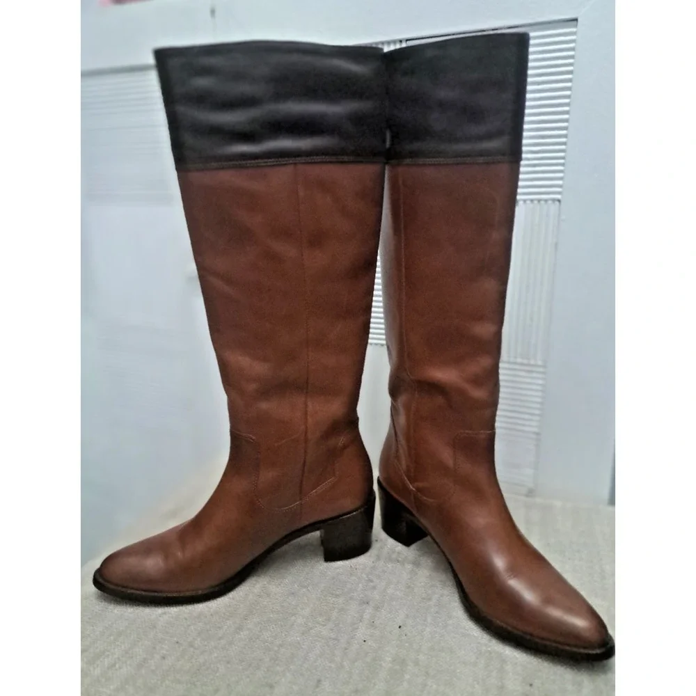 DVF Diane Von Furstenberg Boots Size 6 Brown‎ Black Knee High Equestrian